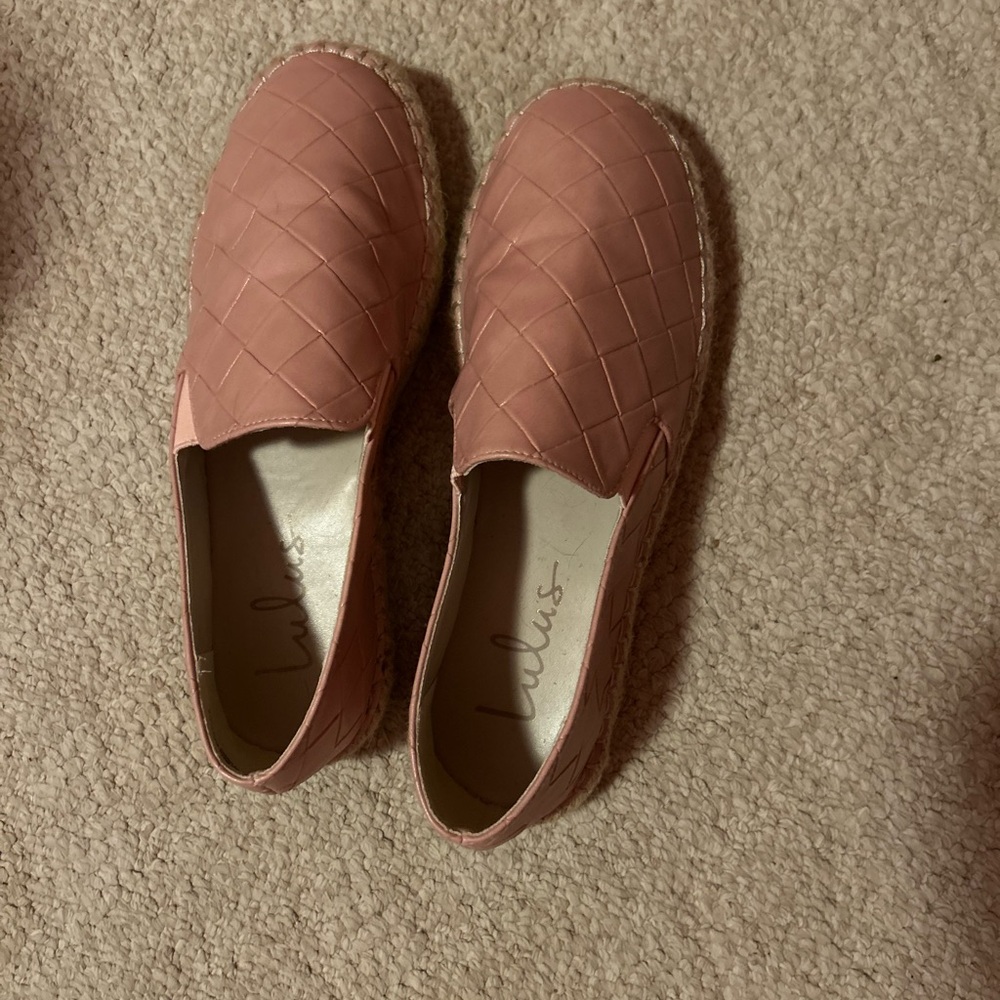 Lulu's Blush Quilted Espadrilles